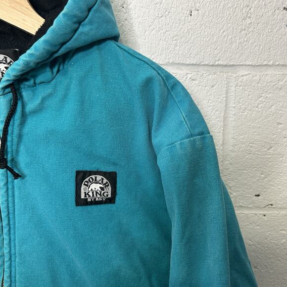 Vintage Polar King By Key Hooded Canvas Jacket “Turquoise” - Picture 3 of 11
